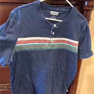 Levi's Navy Blue Crew Neck Shirt Vintage